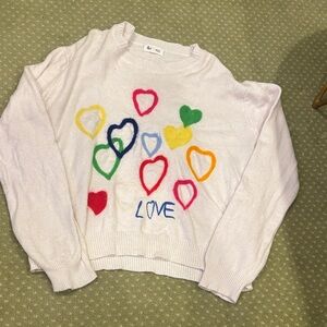 Colorful Heart Pattern Sweater
